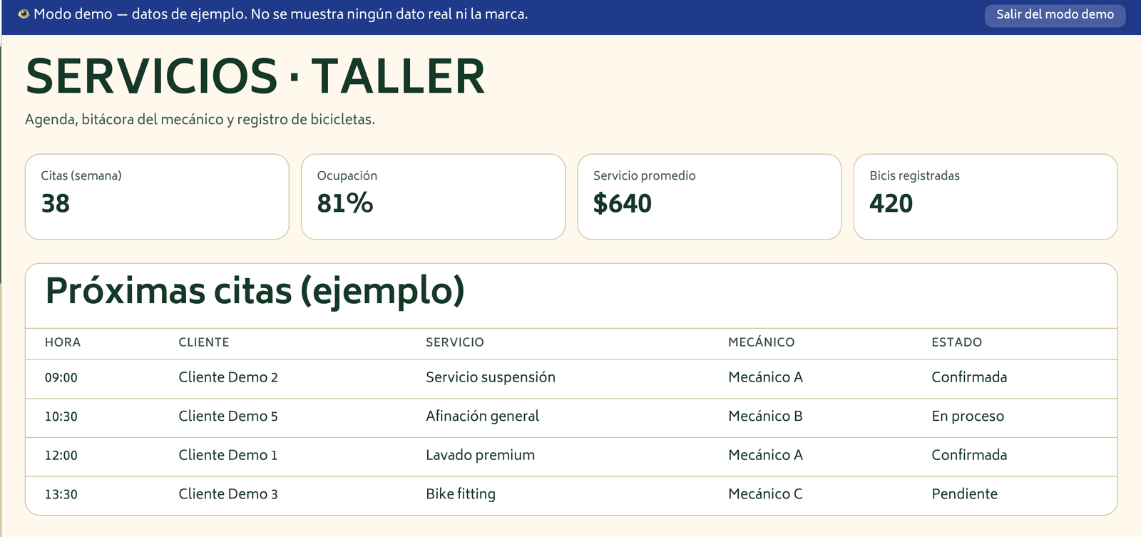 Commerce OS — vista de ejemplo 3