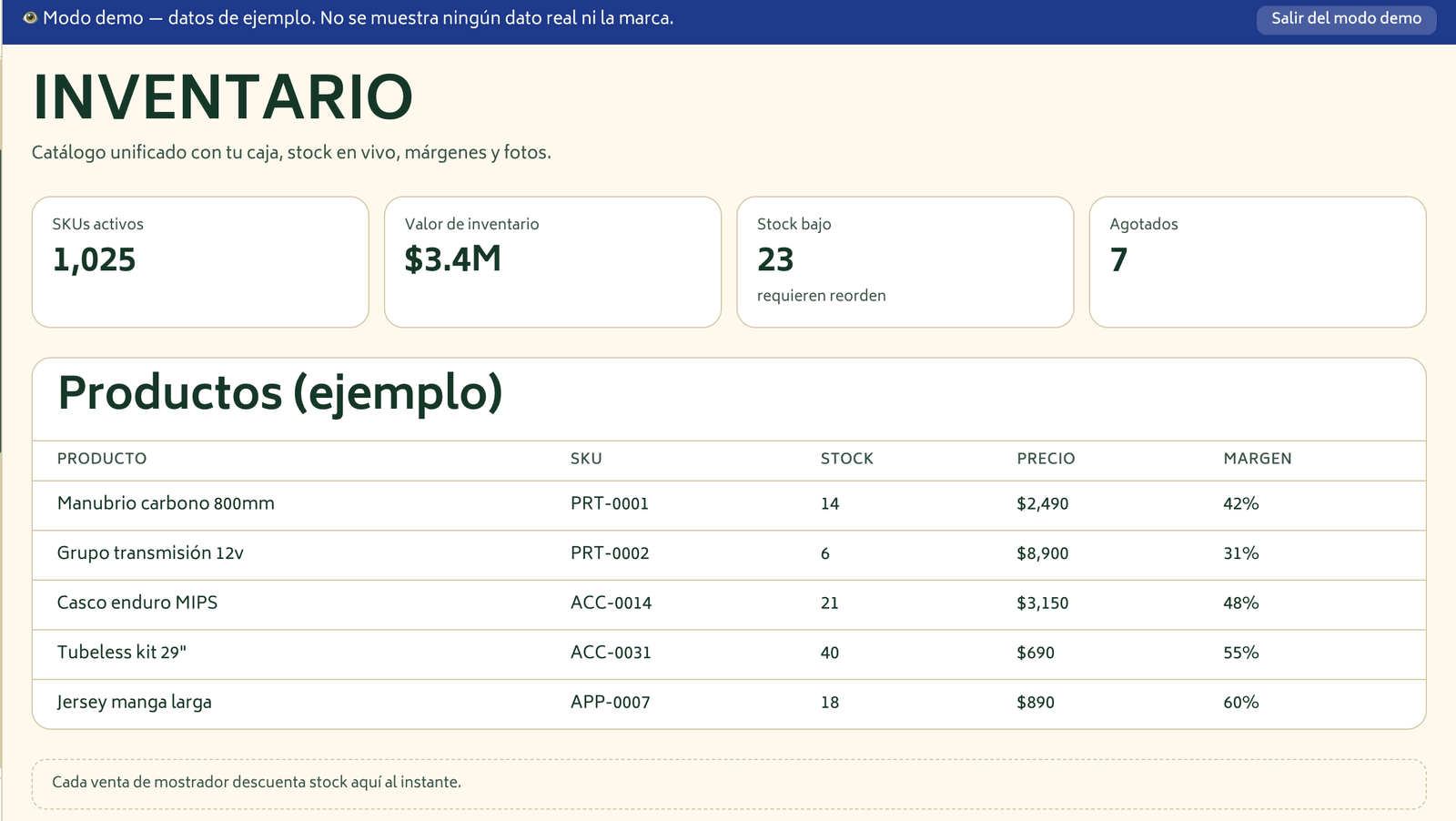 Commerce OS — vista de ejemplo 4
